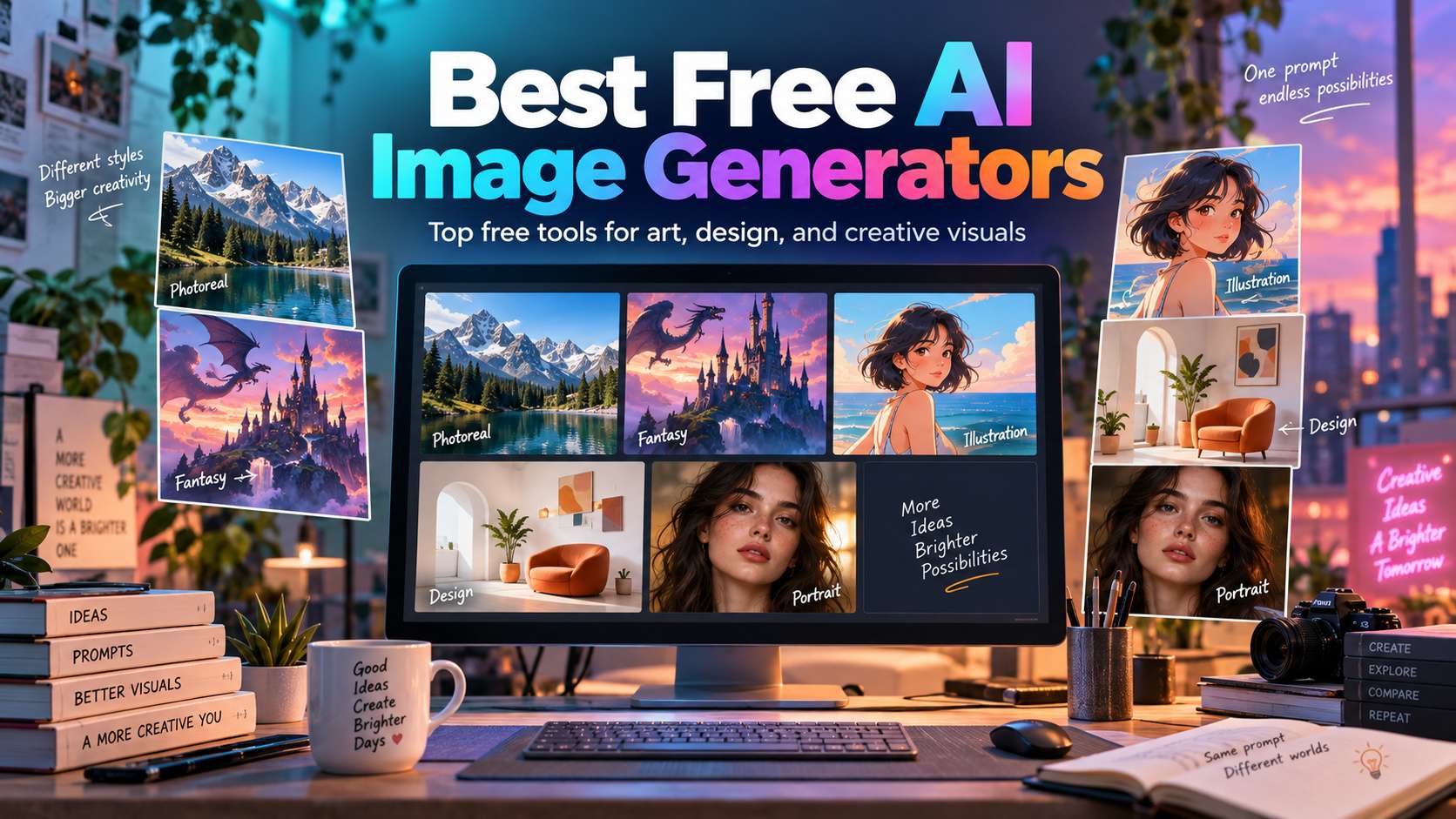 7 Free AI Image Generators for Prompts, Edits, Text, and Fast Iteration