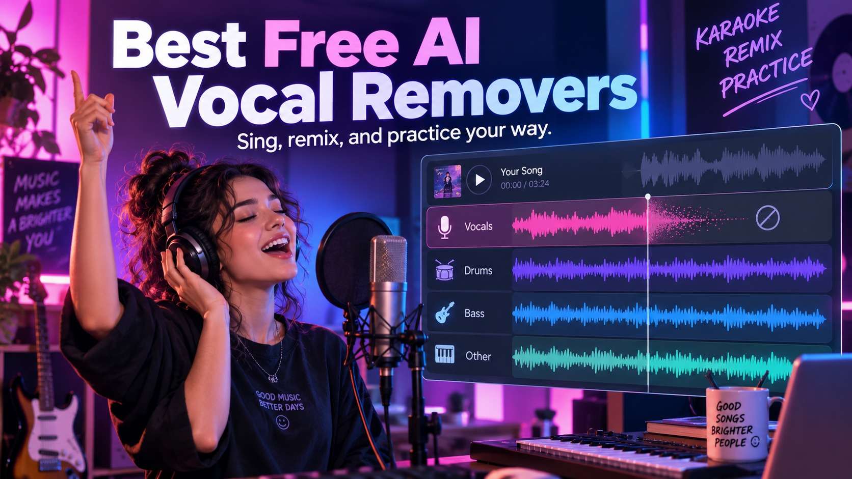 Best Free AI Vocal Removers for Karaoke, Remixes, Practice, and Stem Separation