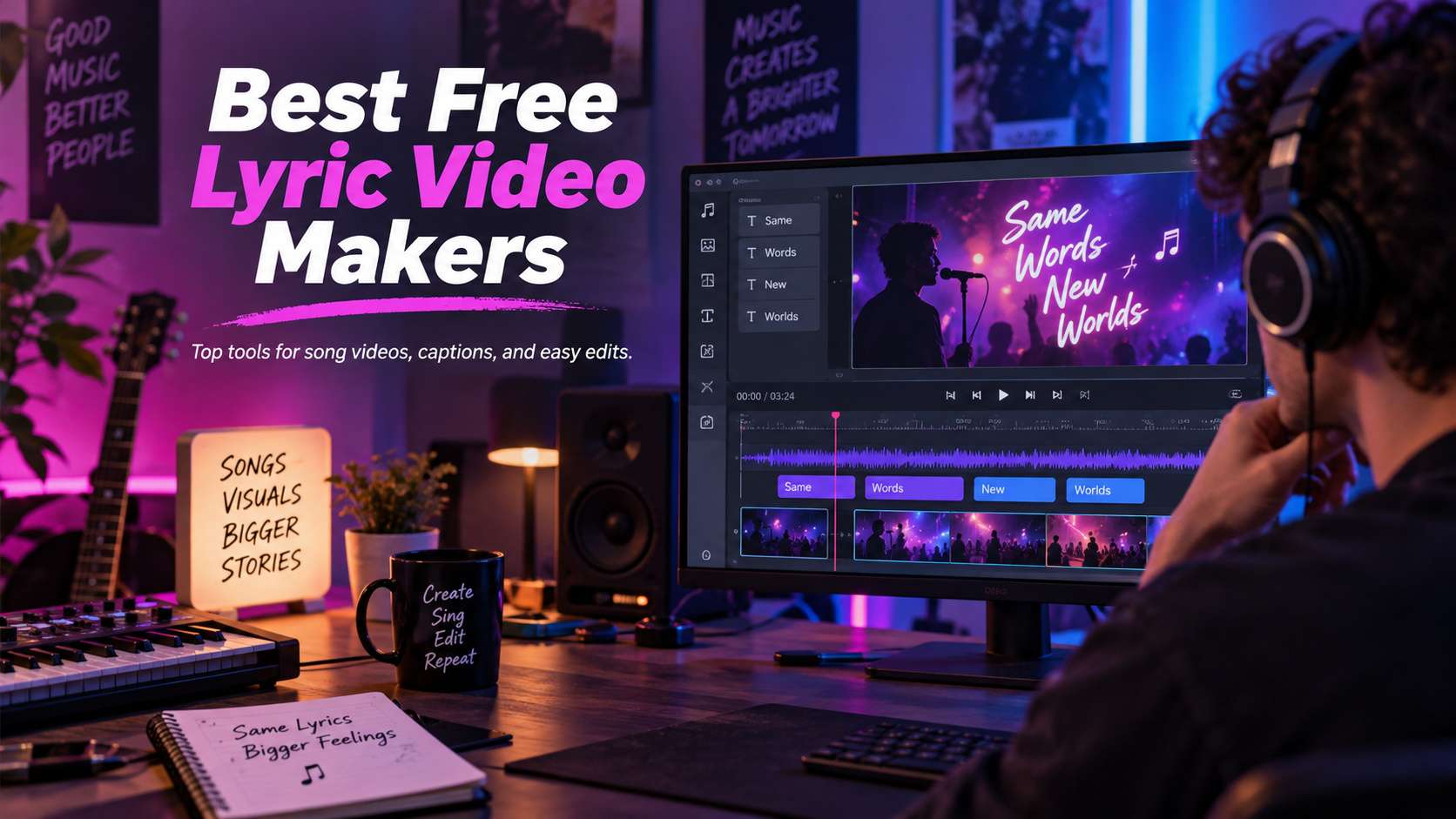 7 Lyric Video Makers for Auto-Sync, Animated Text, and Social Export