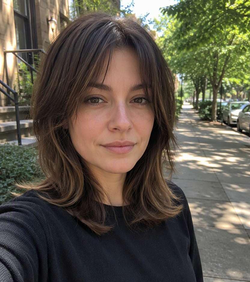 Before Birkin Bangs photo try on