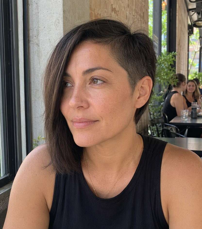 Asymmetric Bixie hairstyle