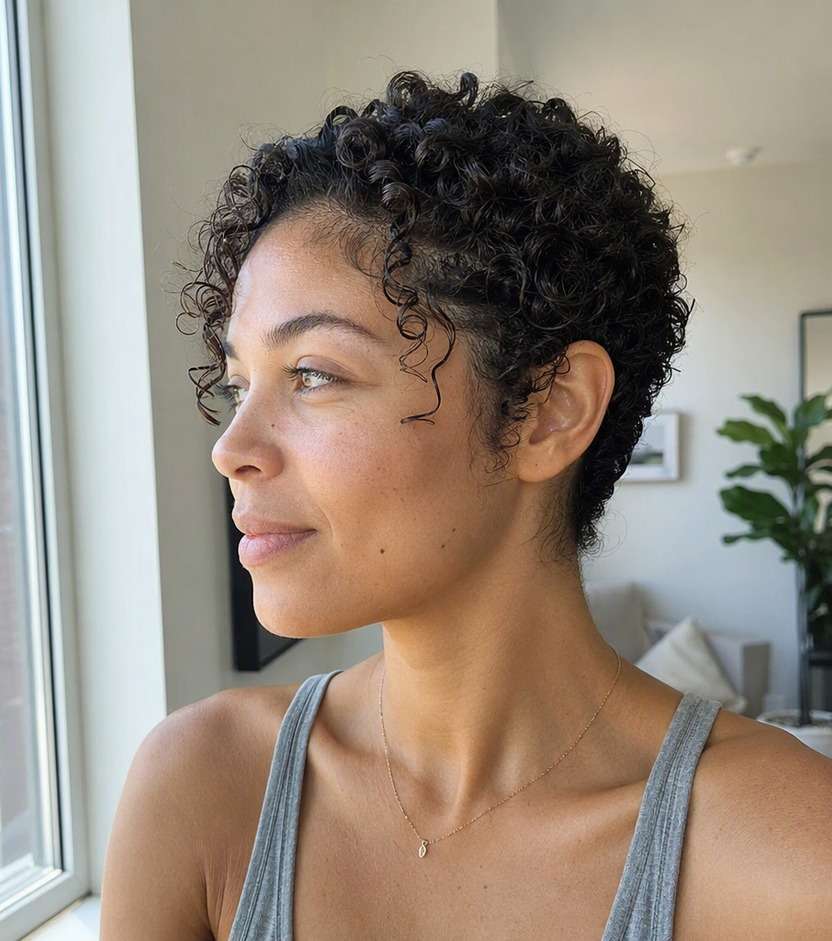 Curly Bixie hairstyle