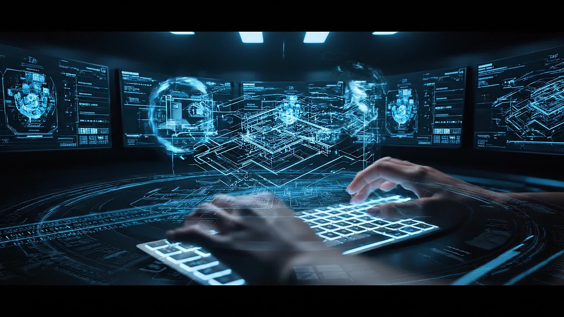 Blueprint image animated into video scene