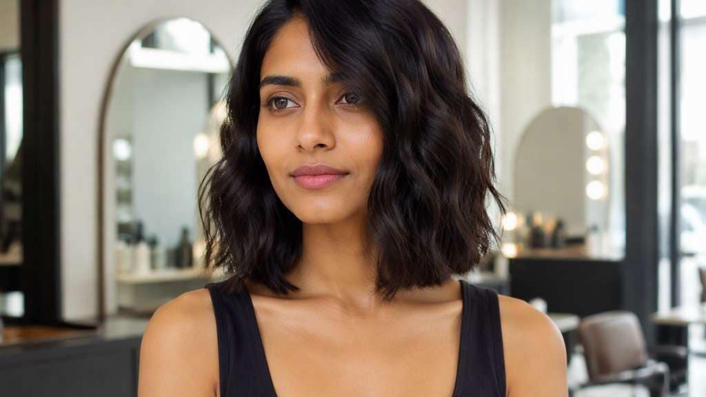 Fine-Hair Blunt Bob hair on an adult model, showing realistic fine strands with full-looking blunt bottom and no artificial density 