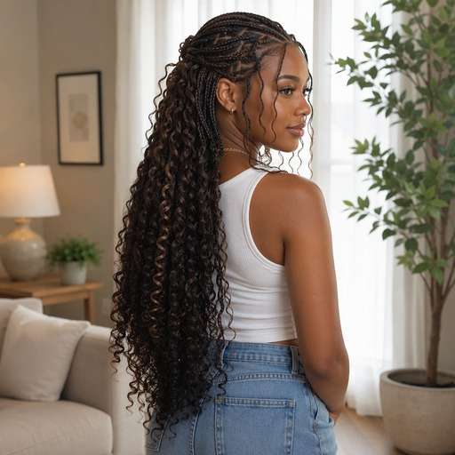 Full Curly Boho Braids hairstyle photo preview