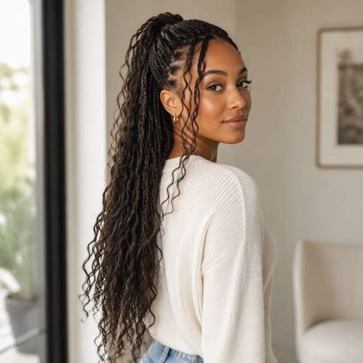 Half-Up Boho Braids hairstyle photo preview