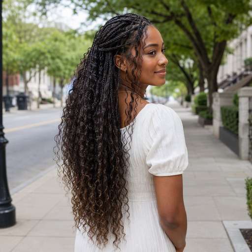 Boho Braids With Curly Ends hairstyle photo