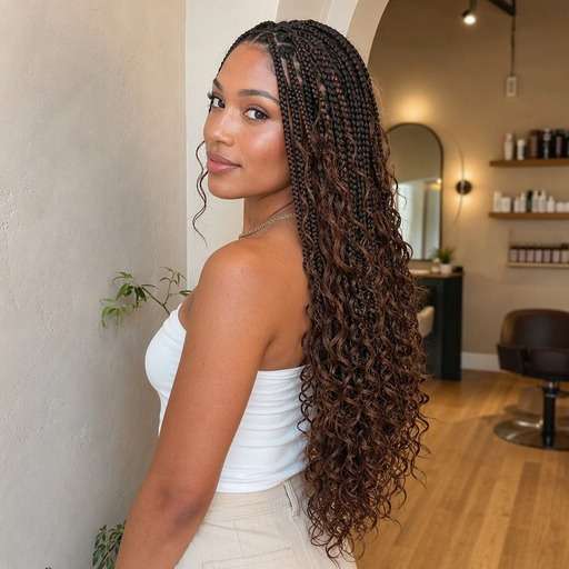 Natural Brown Boho Braids hairstyle photo preview