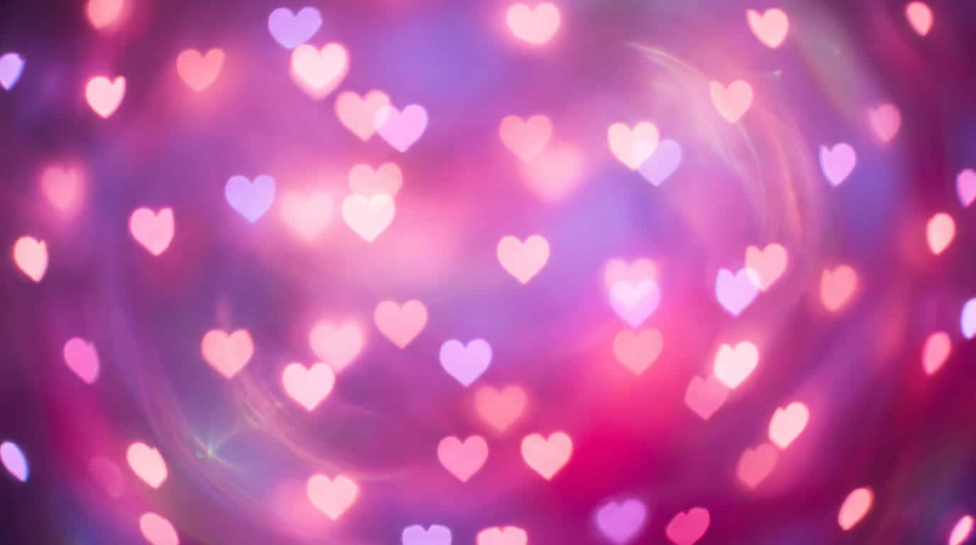 Dreamy bokeh heart Valentine wallpaper
