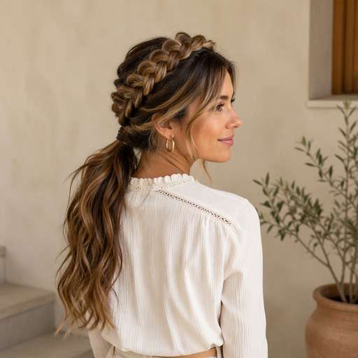 High Braided Crown hairstyle photo preview