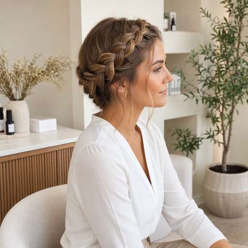 Neat Dutch Crown hairstyle photo preview
