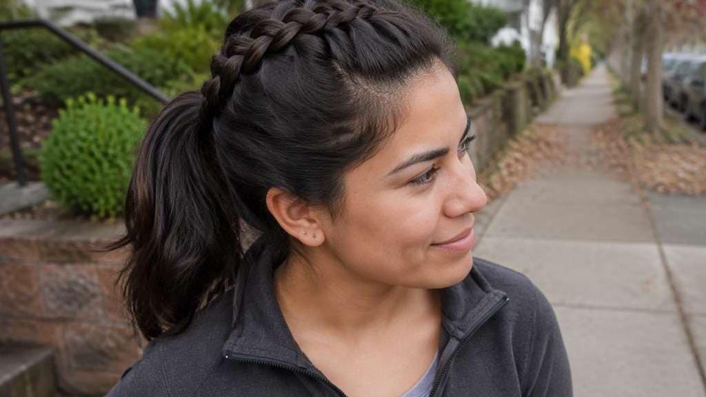 French Braid Into Ponytail hairstyle