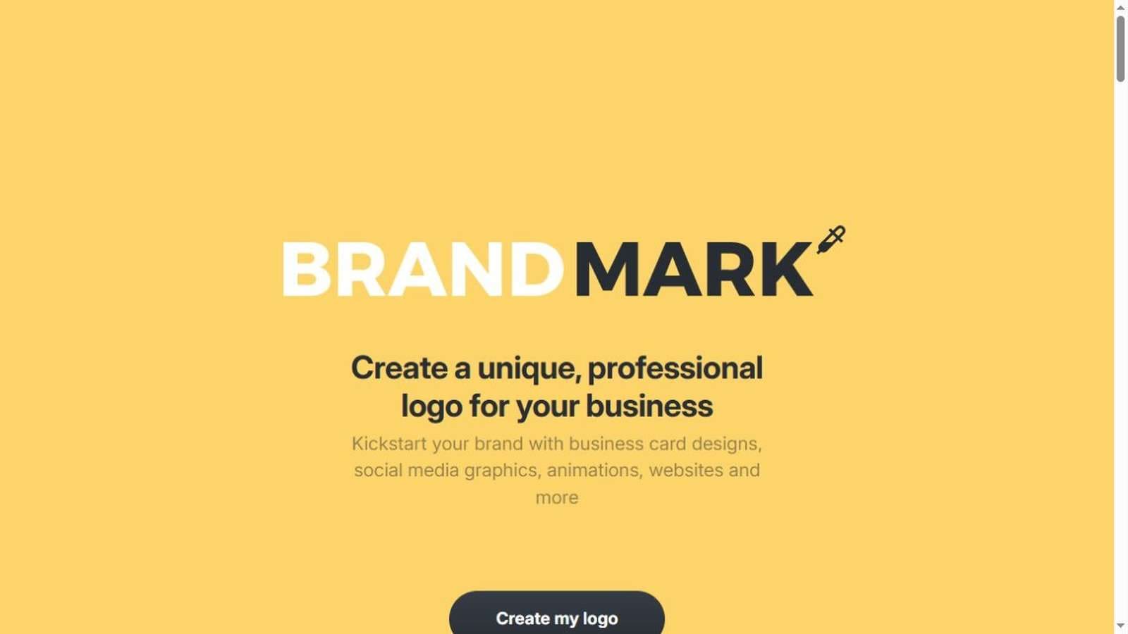 Brandmark AI logo maker official interface example