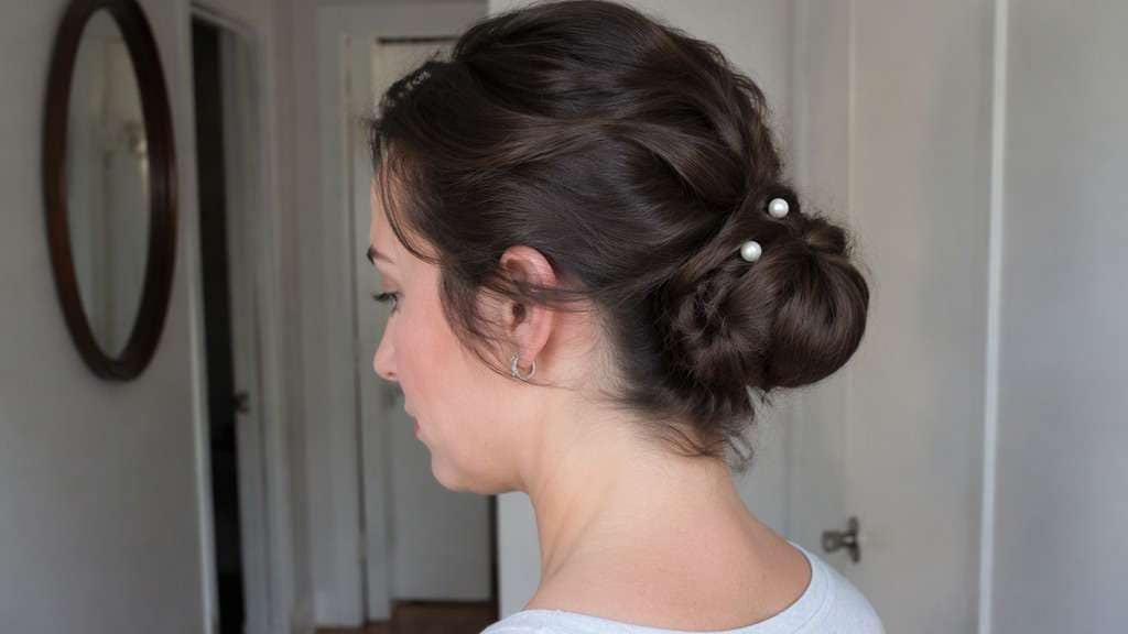 Bridal Updo With Pearl Pins hairstyle