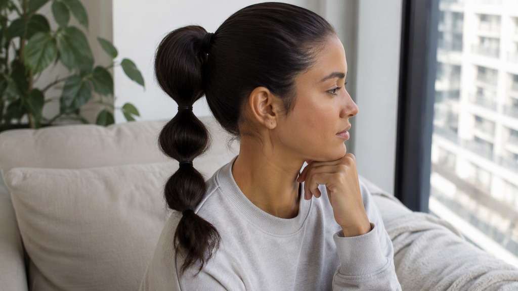 Oversized Bubble Ponytail hairstyle