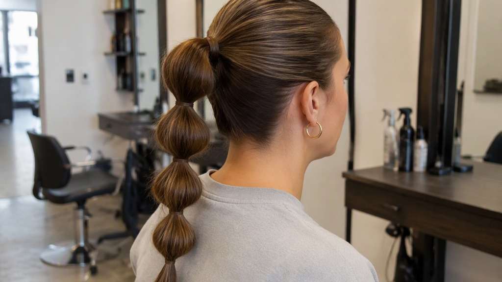 Sleek Root Bubble Ponytail hairstyle