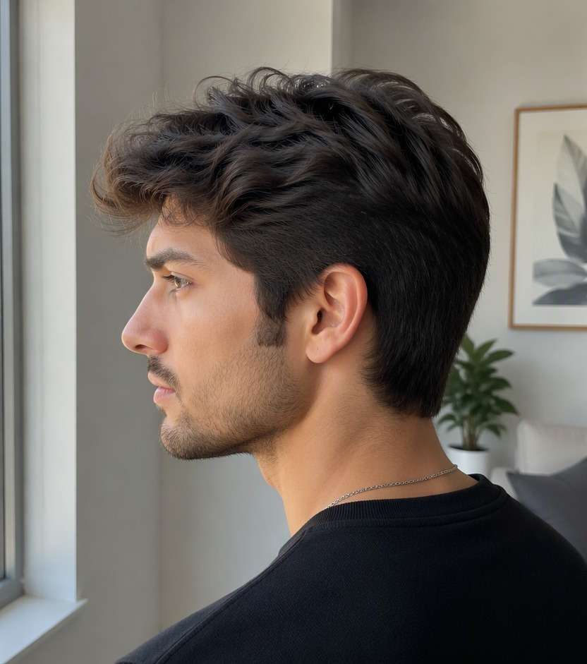 Original hair before Burst Fade cut