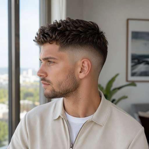 High Burst Fade hairstyle preview