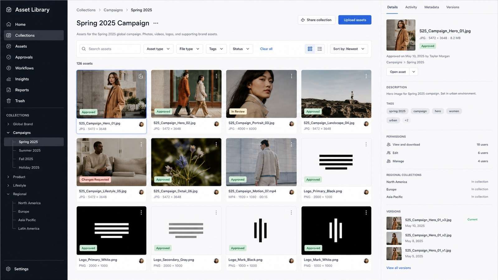 Representative enterprise digital asset management library suitable for Bynder workflows