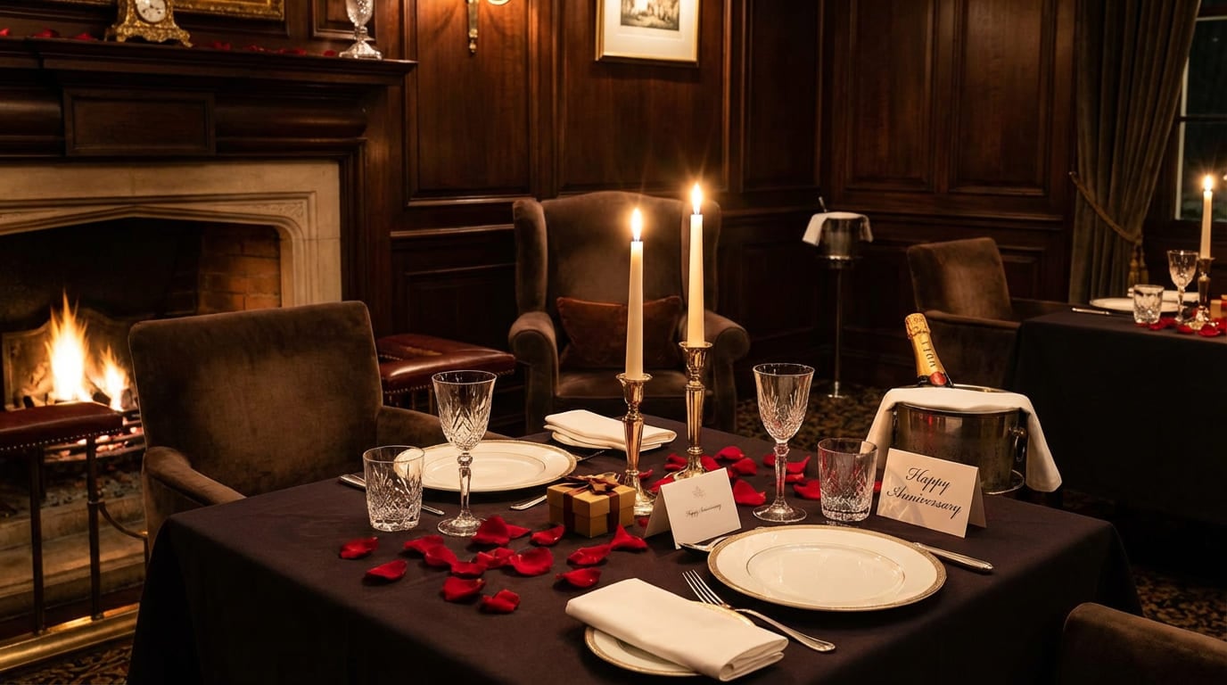 Romantic candlelit Valentine dinner wallpaper