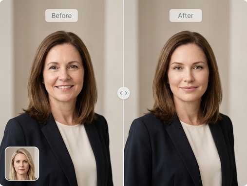 Media.io celebrity face swap example with realistic blending