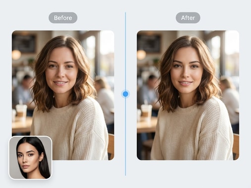Celebrity style AI face swap demo image