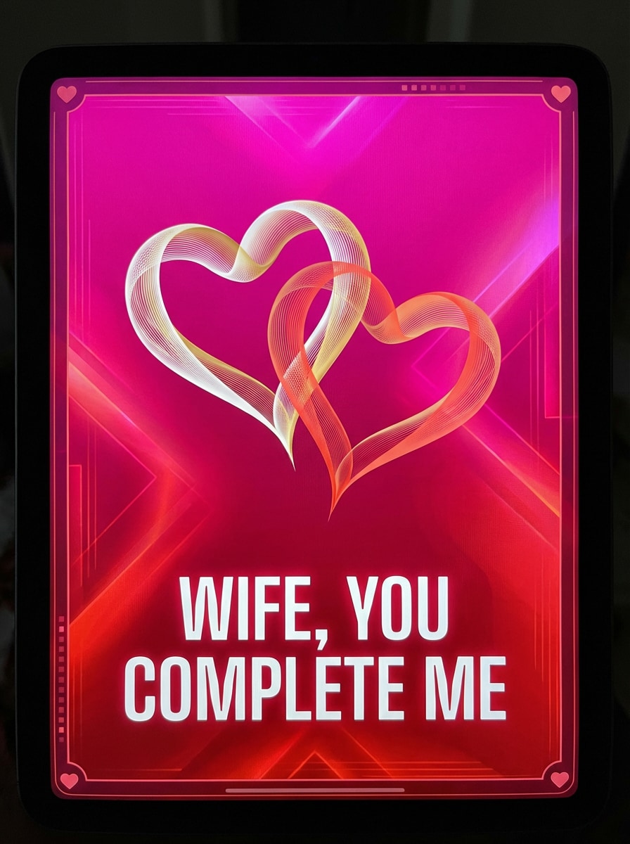 Contemporary Digital Happy Valentine's Day Card for My Wife