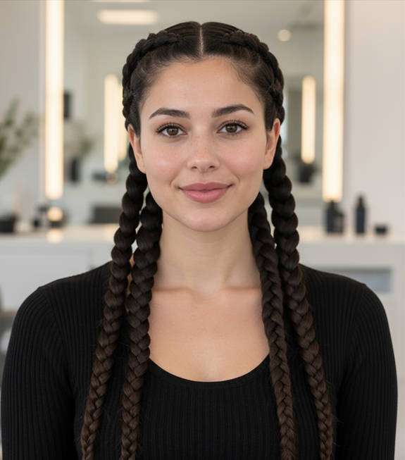 Cornrows after hairstyle try on