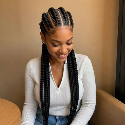 Four Wide Cornrows hairstyle photo preview