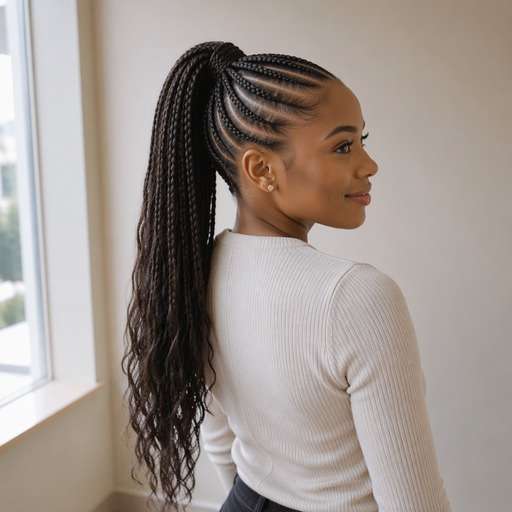 Cornrows Into Ponytail hairstyle photo preview