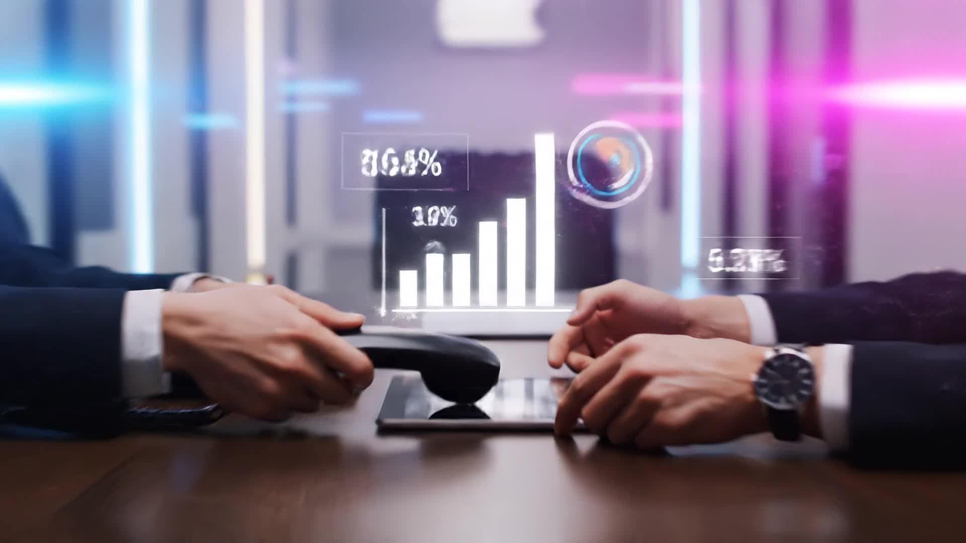 Corporate team image turned into video