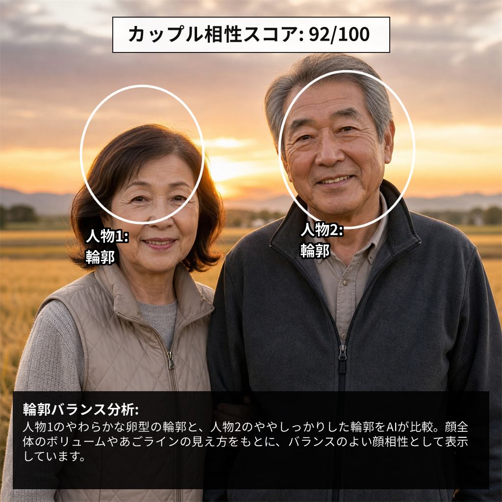 AIカップル顔マッチの診断例