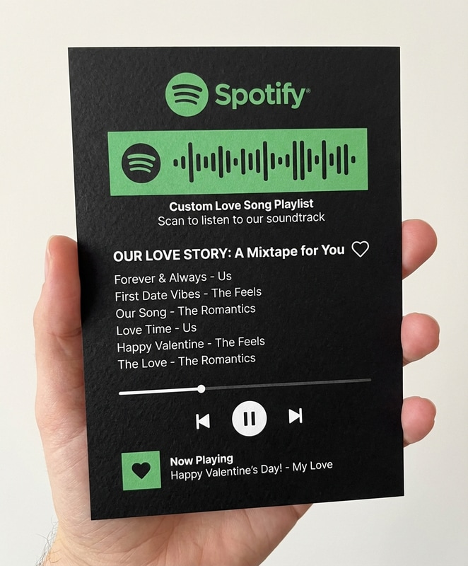 Custom Spotify Code Valentine's Card for Boyfriend