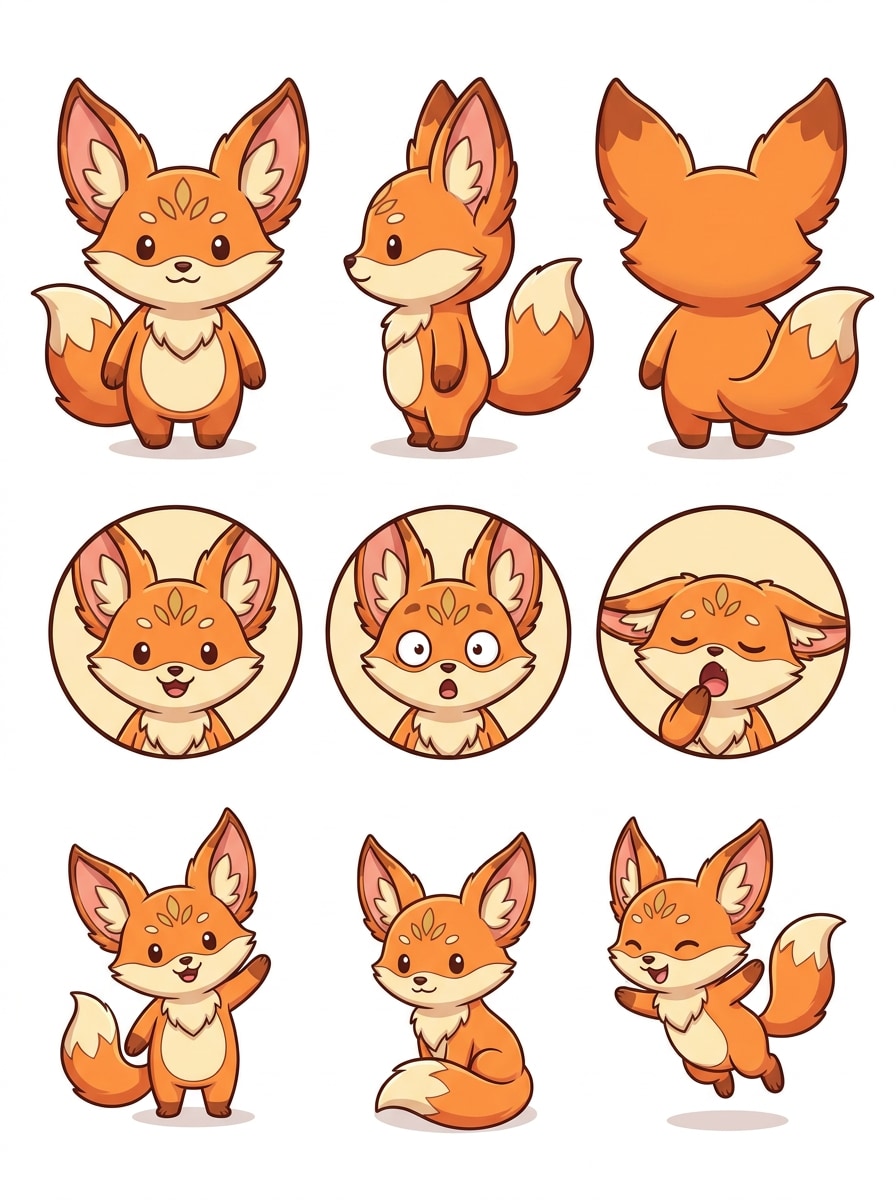 Cute Mascot Character Sheet