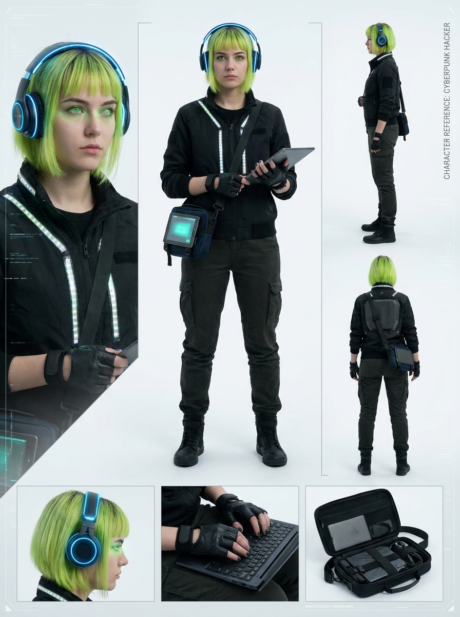 Cyberpunk Character Reference Sheet