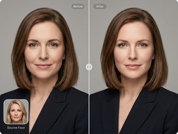 AI deepfake face swap portrait example