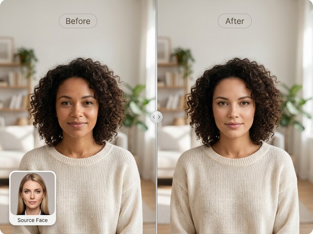 Preview of AI deepfake face swap example