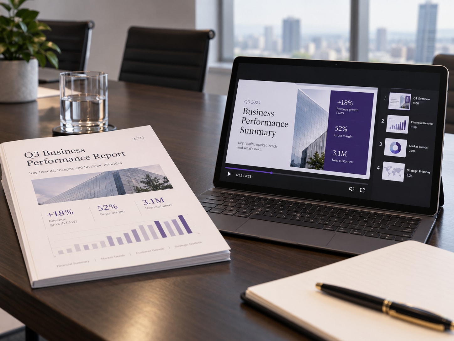 Convert DOC reports and business summaries into shareable video presentations