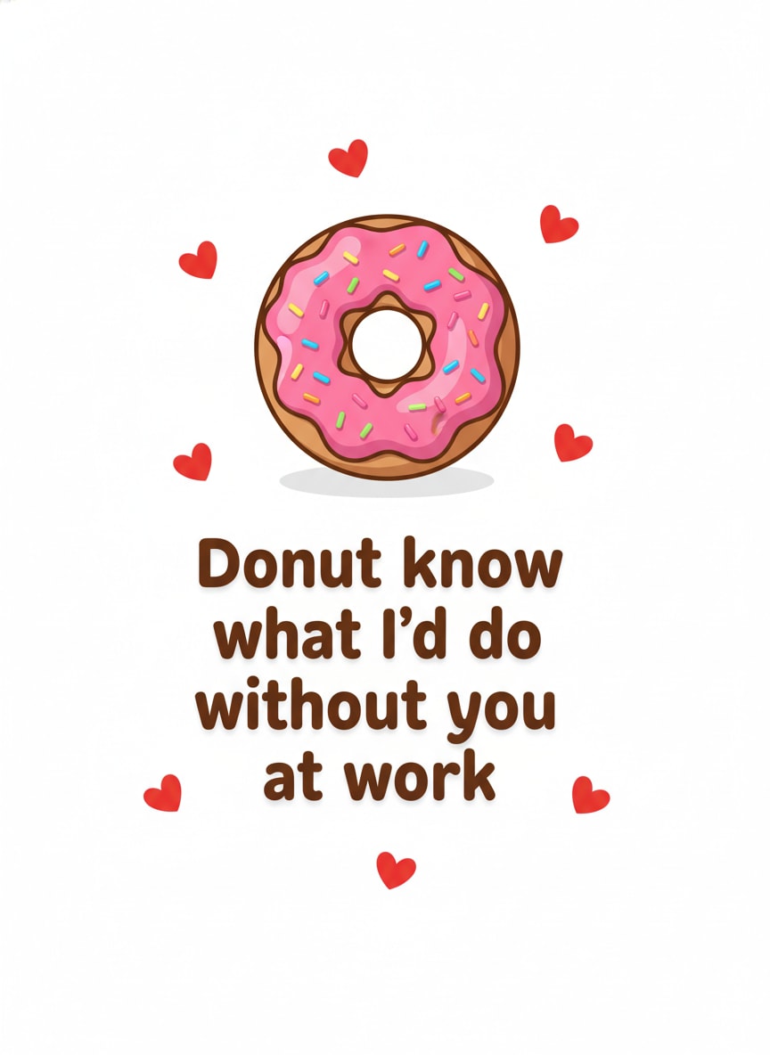 Donut Work Valentine Card