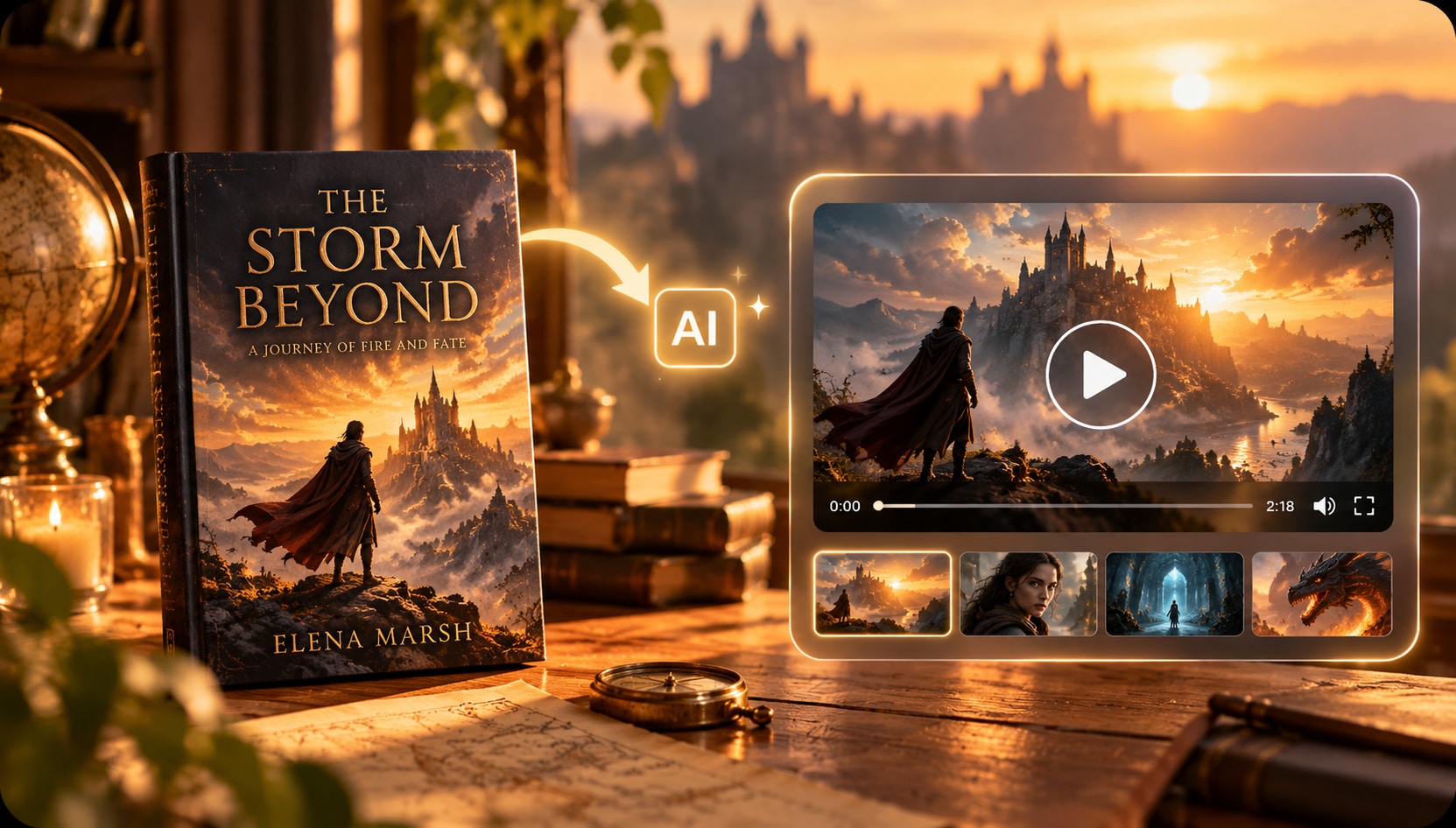 Turn a fiction ebook PDF into a cinematic AI book trailer video
