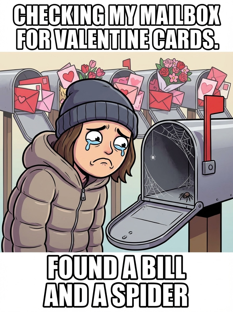 Empty mailbox valentine meme