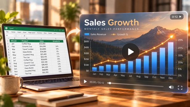 Animate Bar Charts to Compare Performance with an Excel spreadsheet and video visualization