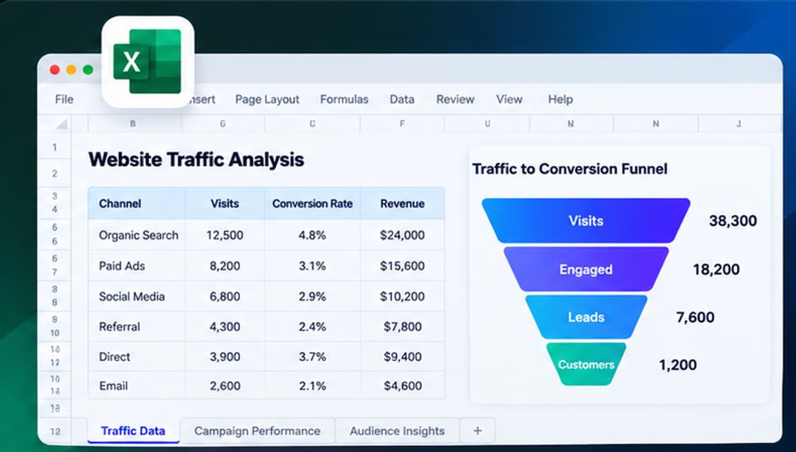 Customer Insights Dashboard - Excel spreadsheet preview