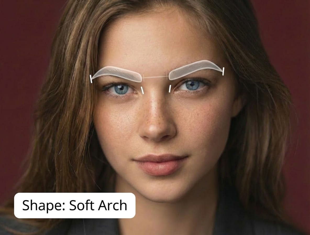 eyebrow shape detector result for male face showing brow shape analysis and eyebrow type test