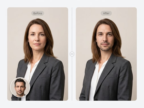 HD face swap without watermark example