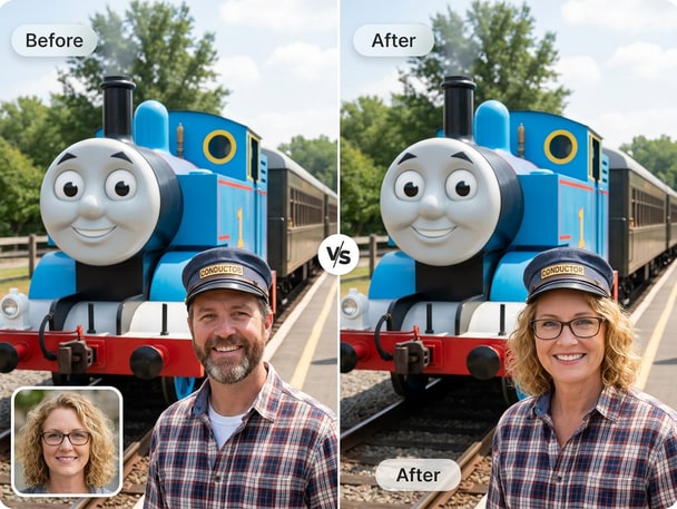 face swap with thomas the train face swap example