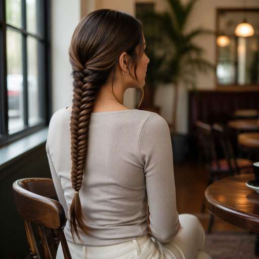 Low Center Fishtail hairstyle photo preview