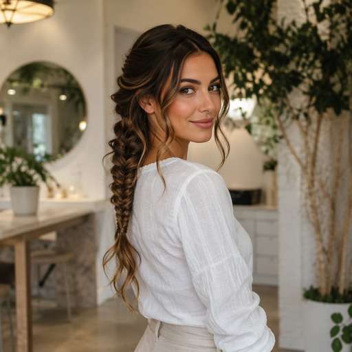 Loose Bohemian Fishtail hairstyle photo preview