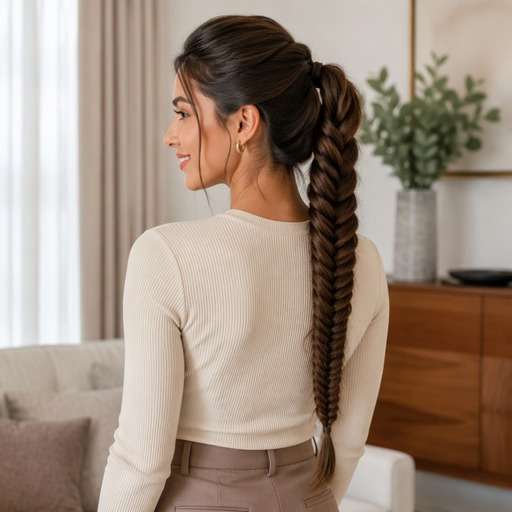Braided Fishtail Ponytail hairstyle photo preview