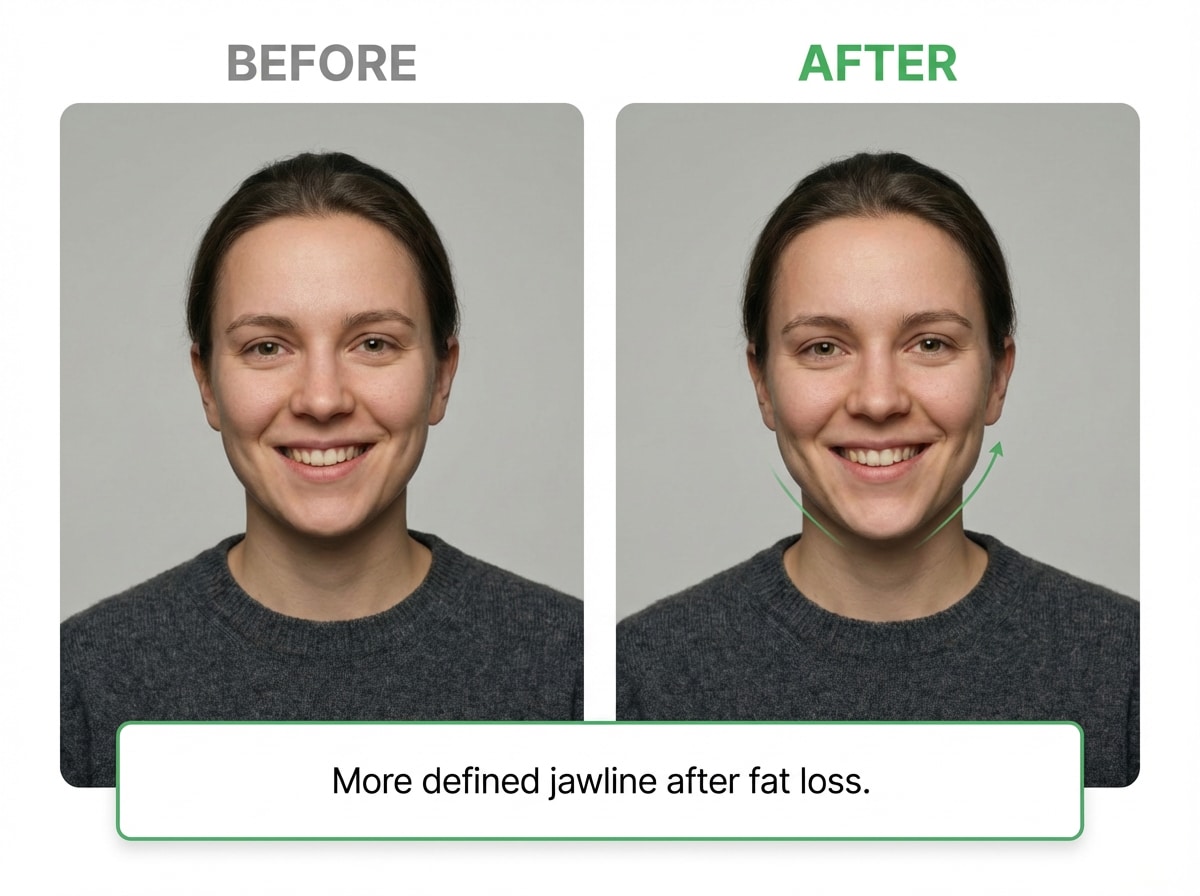 Fitness progress showing sharp jawline score